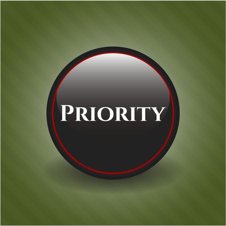 Priority black shiny badge
