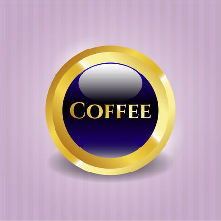 Coffee gold shiny badge