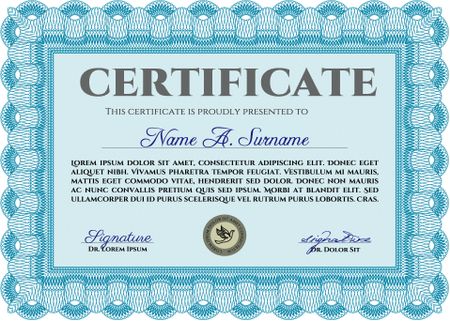 Certificate of achievement template. With complex linear background. Customizable, Easy to edit and change colors.Cordial design. 