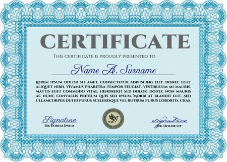 Certificate of achievement template. With complex linear background. Customizable, Easy to edit and change colors.Cordial design.