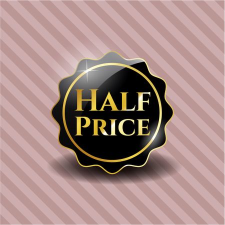 Half Price black shiny badge