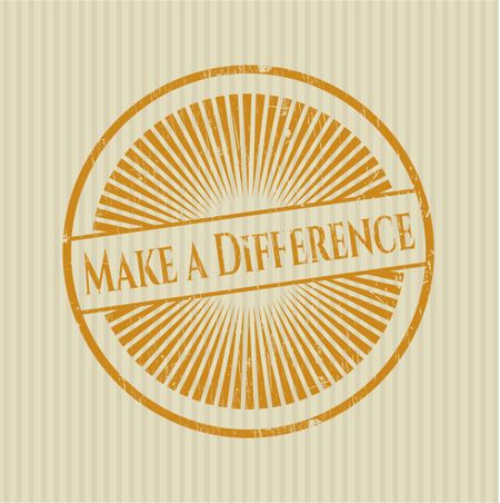 Make a Difference rubber grunge stamp