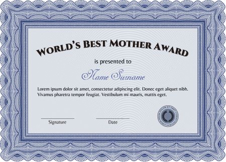 Best Mother Award Template. Vector illustration.Beauty design. With quality background. 