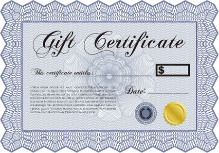 Retro Gift Certificate template. Customizable, Easy to edit and change colors.Complex background. Good design. 