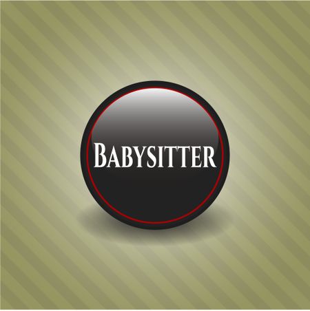 Babysitter black shiny badge