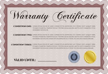 Warranty template. Complex frame design. Very Customizable. It includes background. 
