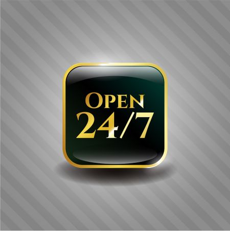 Open 24/7 shiny emblem