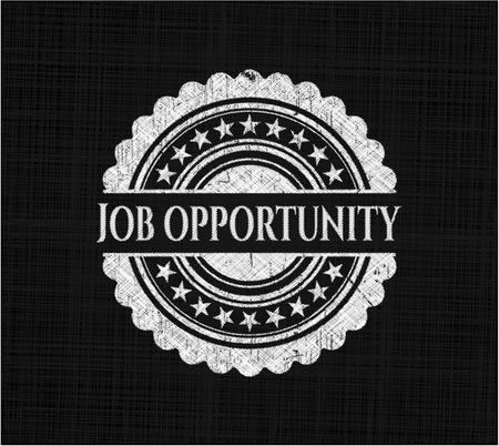 Job Opportunity chalkboard emblem written on a blackboard