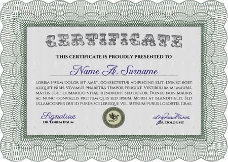 Sample Certificate. Easy to print. Detailed.Lovely design. 