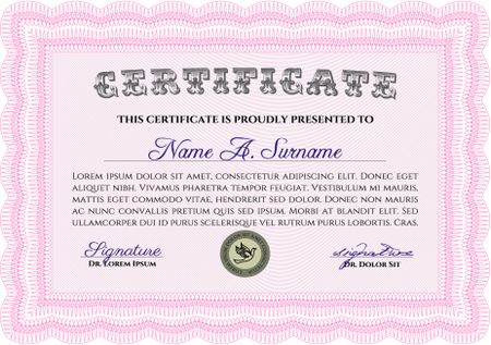 Certificate template. Detailed.Complex background. Nice design. 