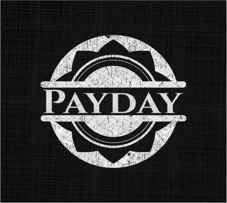 Payday chalkboard emblem on black board