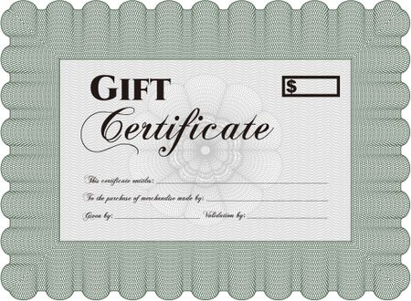 Retro Gift Certificate. Customizable, Easy to edit and change colors.With complex background. Superior design. 