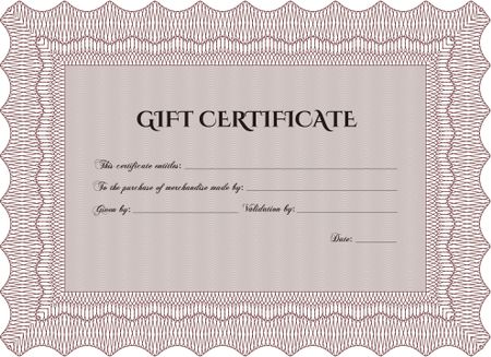 Vector Gift Certificate. Retro design. Customizable, Easy to edit and change colors.With background. 