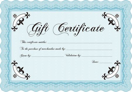 Vector Gift Certificate. Customizable, Easy to edit and change colors.With background. Good design. 