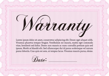 Sample Warranty. Retro design. With sample text. With sample text. 