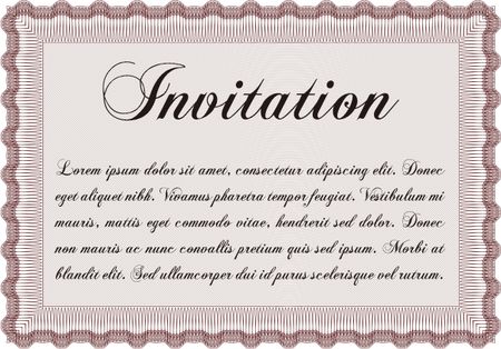 Formal invitation template. With linear background. Artistry design. Customizable, Easy to edit and change colors.