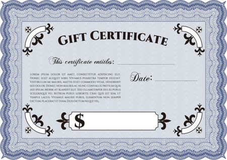 Gift certificate. With complex linear background. Excellent design. Detailed.
