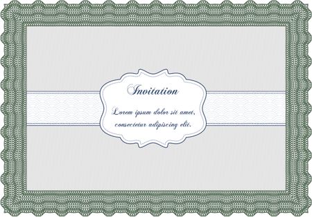 Vintage invitation. Sophisticated design. Customizable, Easy to edit and change colors.With complex linear background. 