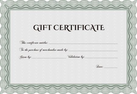 Formal Gift Certificate template. Customizable, Easy to edit and change colors.Complex design. With complex background. 