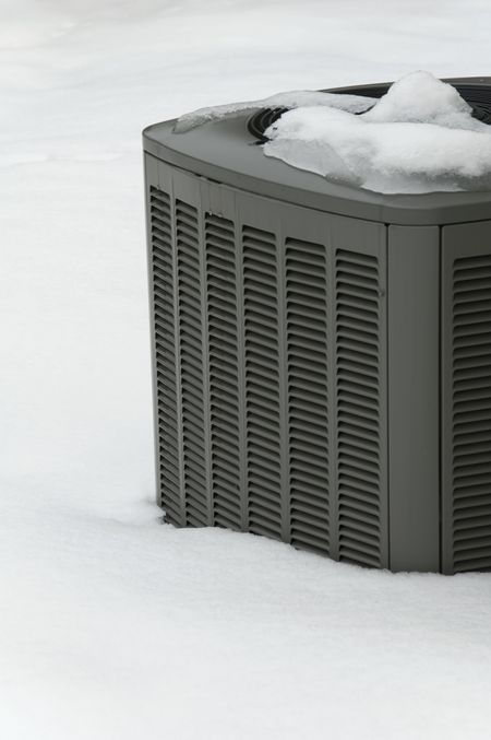 Home air conditioner in snow