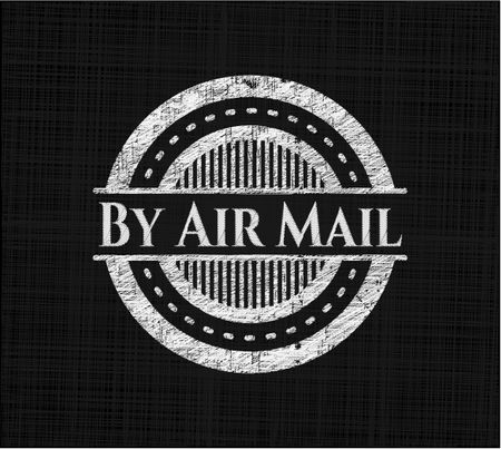 By Air Mail chalkboard emblem on black board