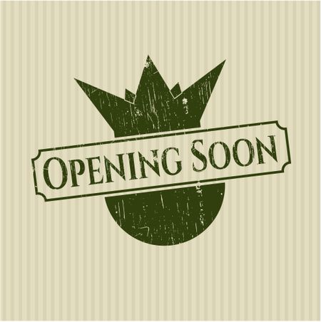 Opening Soon rubber stamp