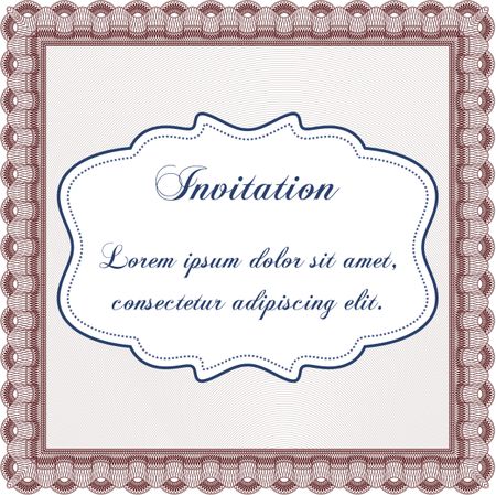 Invitation template. Complex background. Excellent design. Detailed.