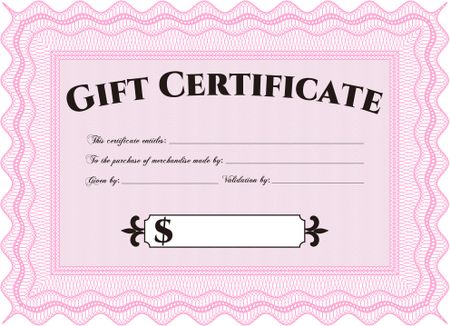 Retro Gift Certificate template. Elegant design. Customizable, Easy to edit and change colors.With complex background. 