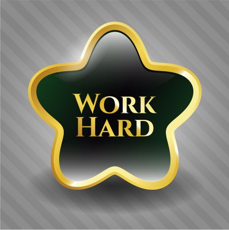 Work Hard shiny badge
