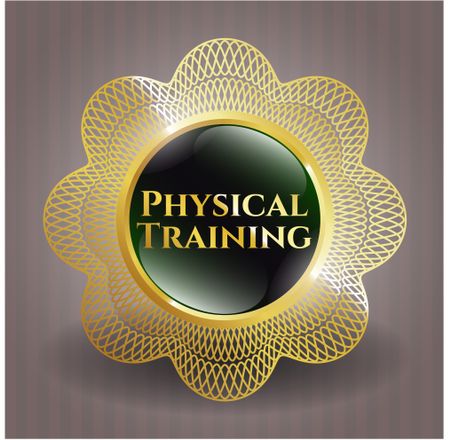 Physical Training gold shiny badge
