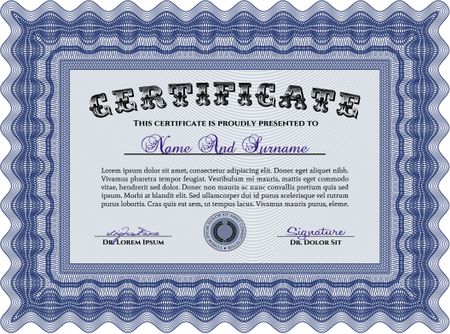 Diploma template. With background. Artistry design. Customizable, Easy to edit and change colors.