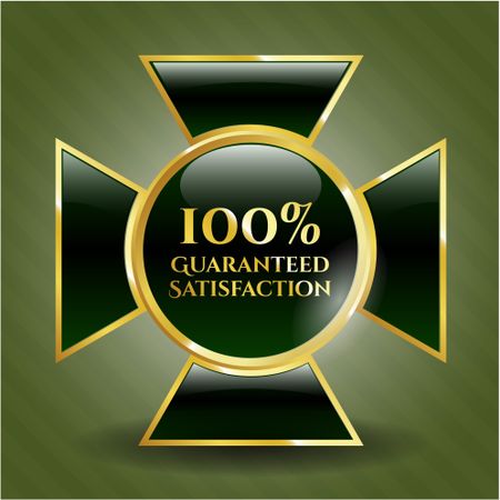 100% Guaranteed Satisfaction gold shiny emblem