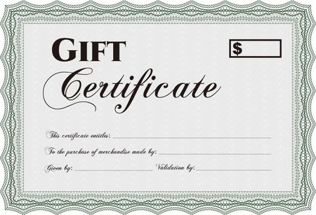 Vector Gift Certificate template. Sophisticated design. With complex background. Detailed.
