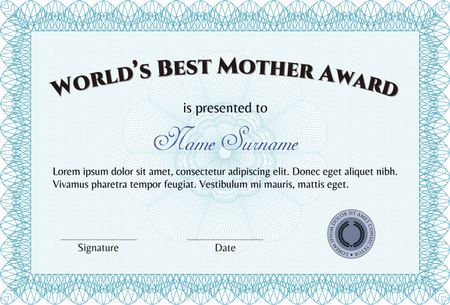 World's Best Mom Award. Artistry design. With quality background. Vector illustration.
