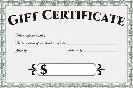 Gift certificate. With complex background. Vector illustration.Complex design. 