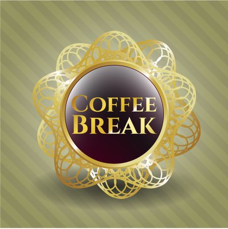 Coffee Break gold shiny emblem