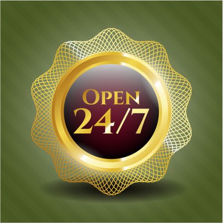 Open 24/7 gold badge