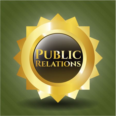 Public Relations gold shiny badge