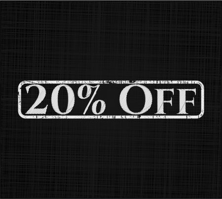 20% Off chalkboard emblem written on a blackboard