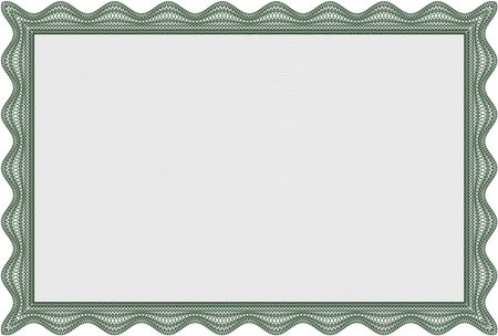 Sample Certificate. Complex design. With complex linear background. Money style.