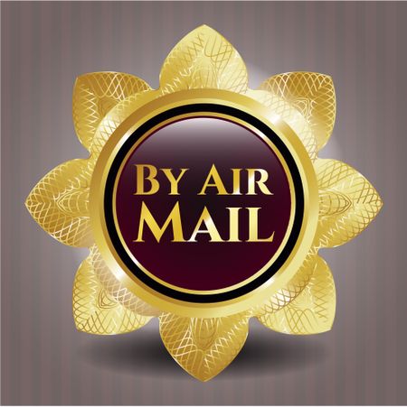 By Air Mail gold shiny badge