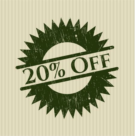 20% Off rubber stamp
