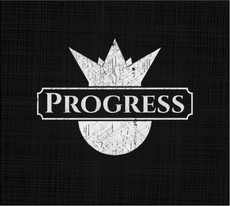 Progress chalk emblem written on a blackboard