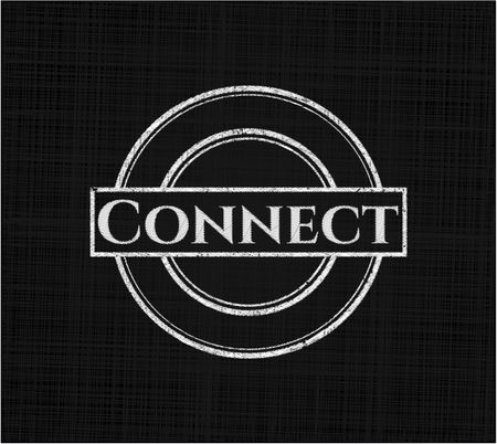 Connect chalkboard emblem on black board