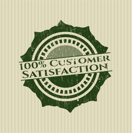 100% Customer Satisfaction grunge seal