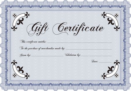 Vector Gift Certificate. Elegant design. Customizable, Easy to edit and change colors.With background. 