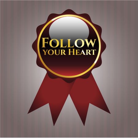 Follow your Heart red shiny ribbon