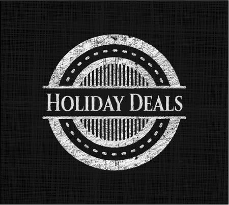 Holiday Deals chalkboard emblem written on a blackboard