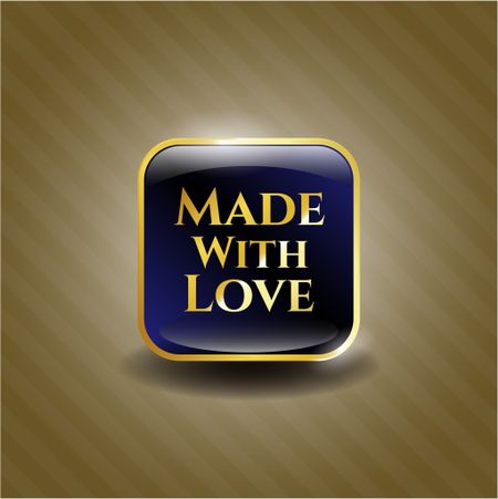 Made With Love gold shiny badge