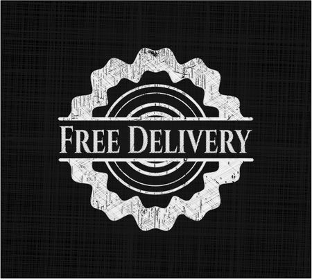 Free Delivery chalkboard emblem on black boardg